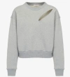 Alexander Mcqueen Cut-out Detailed Crewneck Sweatshirt In Grey