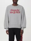 Alexander Mcqueen Logo Embroidered Crewneck Sweatshirt In 灰色