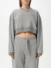 Alexander Mcqueen Alexander Mc Queen Logo Cotton Cropped Sweatshirt In Grey