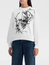 Alexander Mcqueen Boxy Cherry Blossom Skull Sweat In Weiss