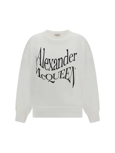 Alexander Mcqueen Sweatshirt In Bianco
