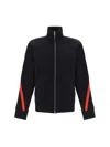 Alexander Mcqueen Multicolored Striped Zip-up Blouse In Black
