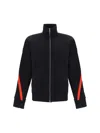 Alexander Mcqueen Multicolored Striped Zip-up Blouse In Black