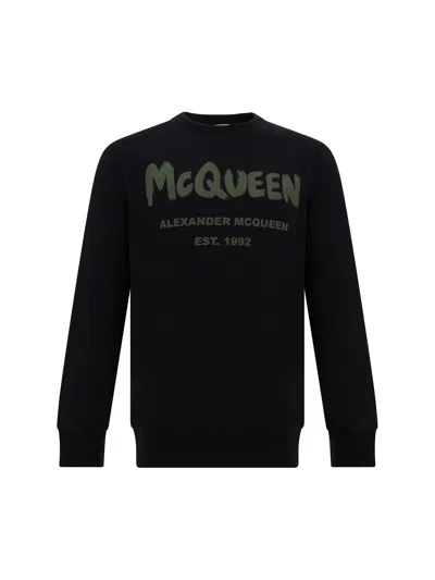 Alexander Mcqueen Sweatshirt In Black/khaki