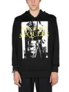 Alexander Mcqueen Logo-print Long-sleeved Hoodie In Black