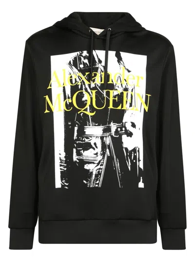 Alexander Mcqueen Sweatshirt With Atelier Print In Black
