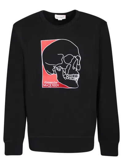 Alexander Mcqueen Sweatshirt With Embroidered Logo In Black