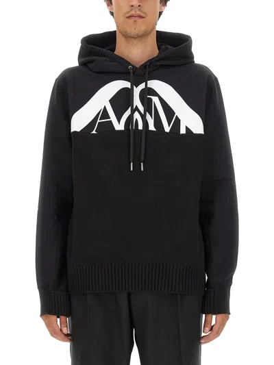 Alexander Mcqueen Men Sweatshirt With Logo In Black
