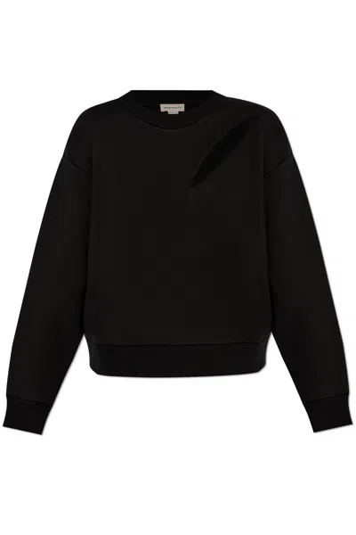 Alexander Mcqueen Sweatshirt With Logo In Negro