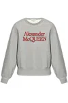 Alexander Mcqueen Logo Embroidered Crewneck Sweatshirt In Grey