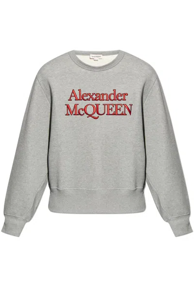 Alexander Mcqueen Sweatshirt With Logo In Grey