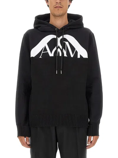 Alexander Mcqueen Men Sweatshirt With Logo In Black