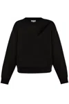 Alexander Mcqueen Woman Black Sweatshirts In White