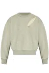Alexander Mcqueen Cut-out Detailed Crewneck Sweatshirt In Grey