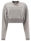 Alexander Mcqueen Cropped Sweatshirt With Mcqueen Logo Sweatshirts Grey