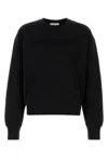 Alexander Mcqueen Cotton Sweatshirt With Ribbed Cuffs And Hem In Black