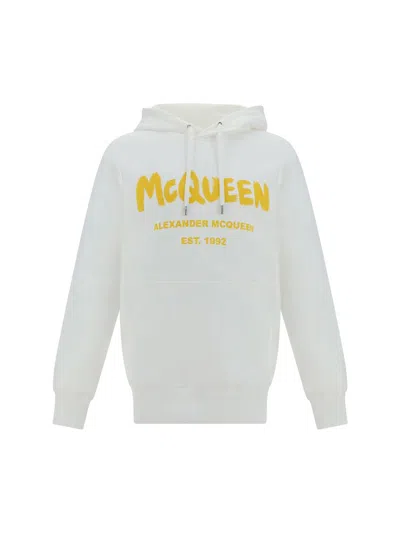 Alexander Mcqueen Sweatshirts In White/yellow