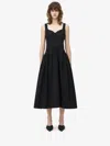 Alexander Mcqueen Black Sweetheart-neck Midi Dress In Black