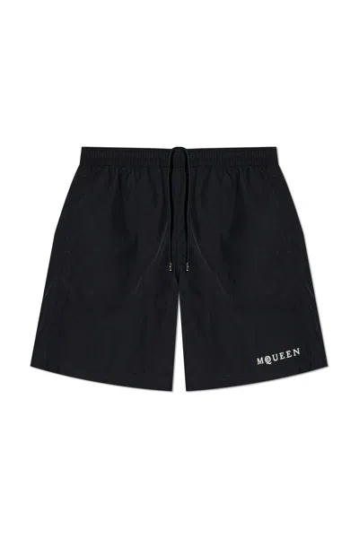 Alexander Mcqueen Swim Trunks In Black