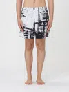 Alexander Mcqueen Alexander Mc Queen Abstract Print Swim Shorts With Logo In White
