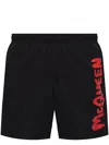 Alexander Mcqueen Black Nylon Swimming Shorts In Black