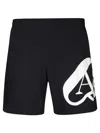 Alexander Mcqueen Shorts Da Mare Seal In Black