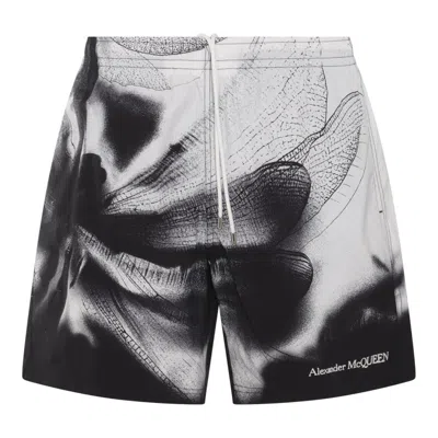 Alexander Mcqueen Alexander Mc Queen Dragonfly Print Swim Shorts In Black
