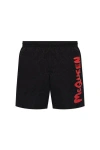 Alexander Mcqueen Black Nylon Swimming Shorts In Black