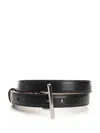 Alexander Mcqueen T-bar Buckled Logo Engraved Belt