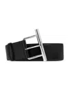 Alexander Mcqueen T-bar Buckled Logo Engraved Belt In Nero