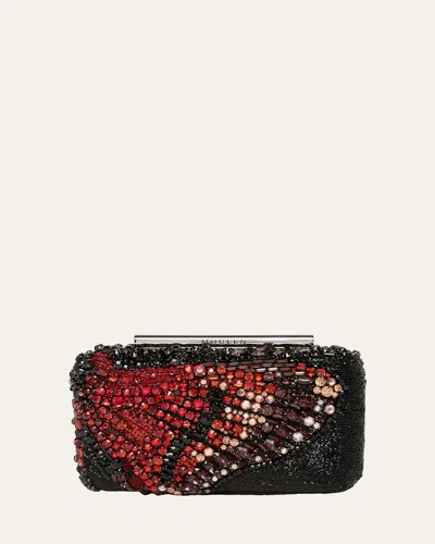 Alexander Mcqueen T-bar Butterfly Beaded Box Clutch Bag In Multi