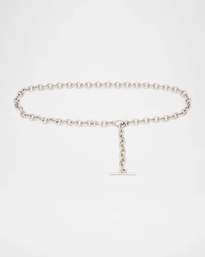 Alexander Mcqueen T-bar Chain Belt In Neutral