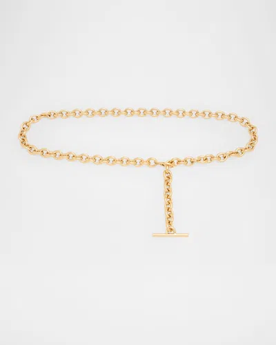 Alexander Mcqueen T-bar Chain Belt In Gold