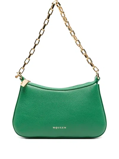 Alexander Mcqueen T-bar Chain-strap Leather Tote Bag In Green