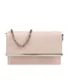 Alexander Mcqueen Lambskin Crossbody Bag With Metal Bar Accent In Nude
