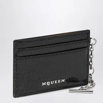 Alexander Mcqueen T-bar Credit Card Holder Black/caramel