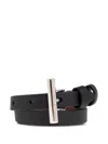 Alexander Mcqueen T-bar Double Wrap Bracelet In Schwarz