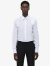 Alexander Mcqueen Structured Button-down Collar Shirt With Buckle In White