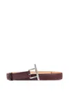 Alexander Mcqueen T-bar Leather Belt In Brown