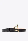 Alexander Mcqueen T-bar Hip Leather Belt In Navy