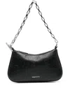 Alexander Mcqueen T-bar Leather Mini Bag In Black