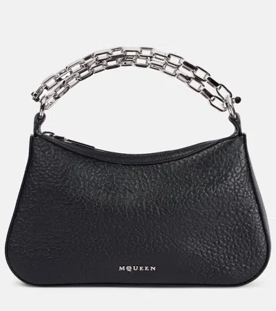 Alexander Mcqueen T-bar Leather Shoulder Bag In Black