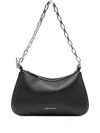 Alexander Mcqueen T-bar Leather Shoulder Bag In Black