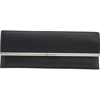 Alexander Mcqueen Cross B-long Black Lambskin Clutch