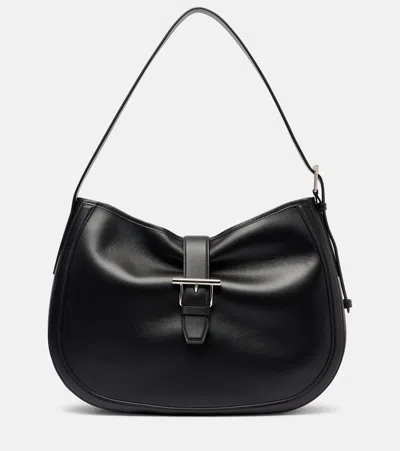 Alexander Mcqueen T-bar Medium Leather Shoulder Bag In Black