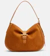 Alexander Mcqueen T-bar Medium Suede Shoulder Bag
