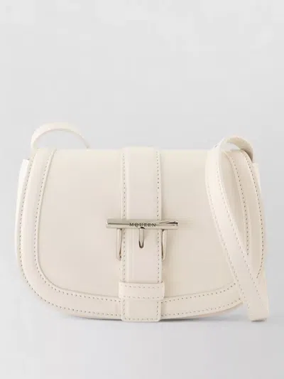 Alexander Mcqueen T Bar Mini Satchel Leather Clutch In Neutrals