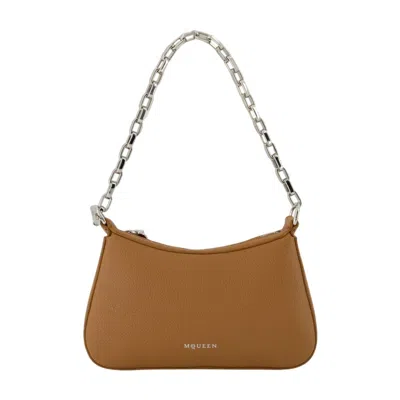 Alexander Mcqueen T Bar Mini Shoulder Bag In Brown