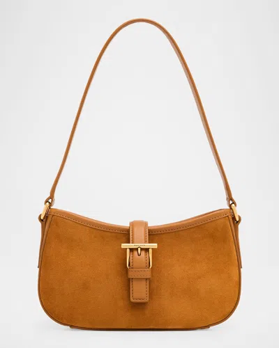 Alexander Mcqueen T-bar Mini Suede Shoulder Bag