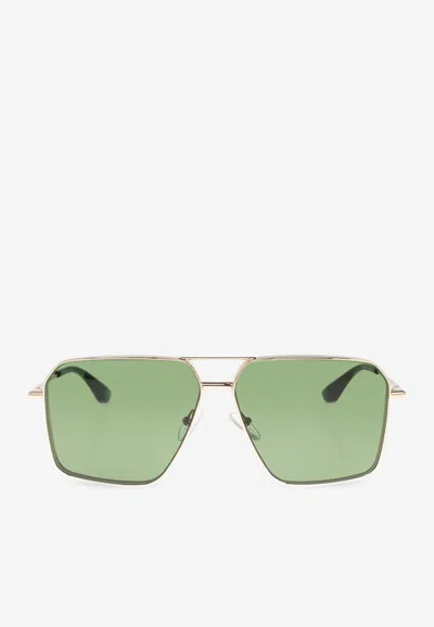 ALEXANDER MCQUEEN T-BAR NAVIGATOR SUNGLASSES
